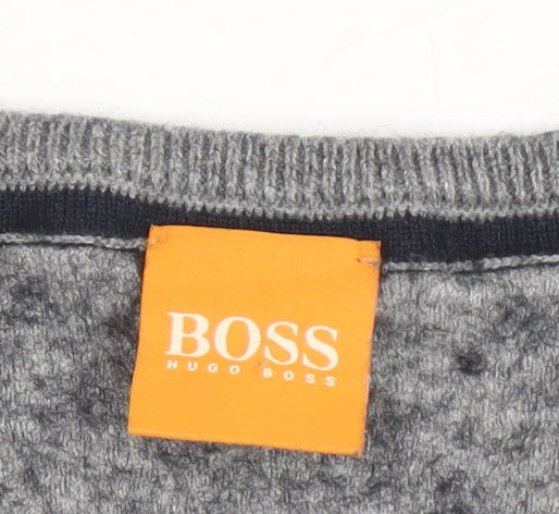 Hugo Boss Grey Pullover Jumper, Unisex L, Crew Neck