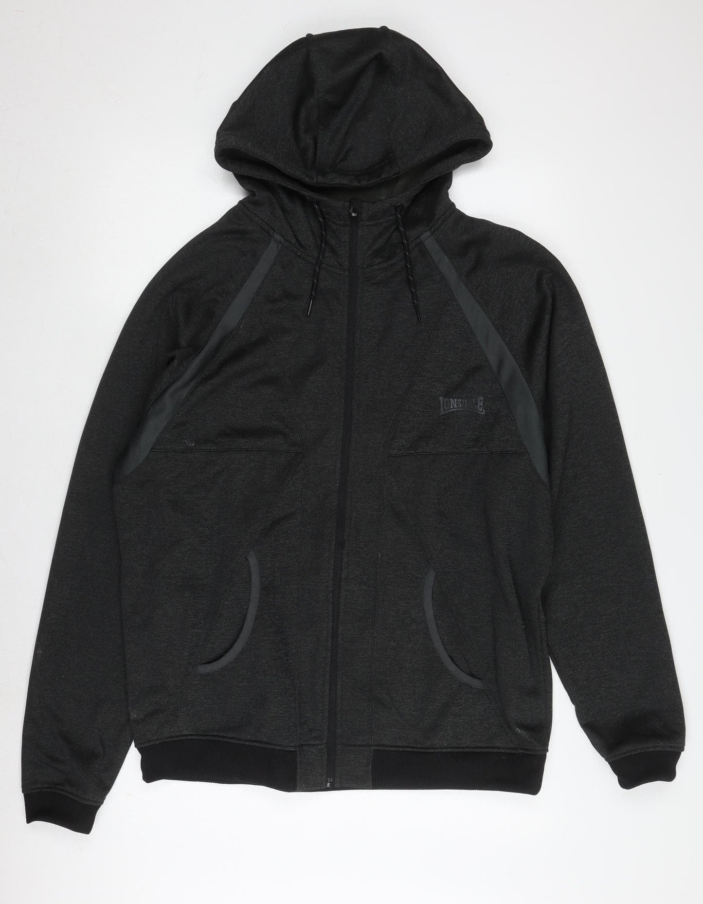 Lonsdale Men's Black XL Fleece Full Zip Hoodie
