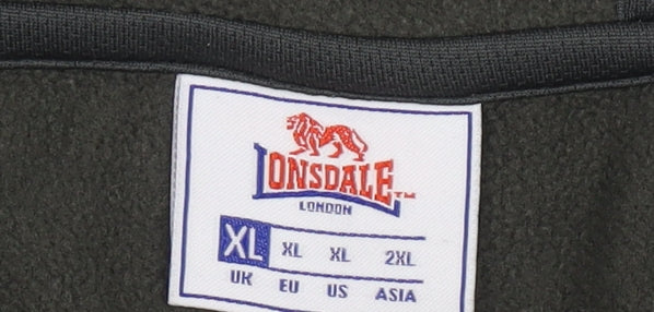 Lonsdale Men's Black XL Fleece Full Zip Hoodie