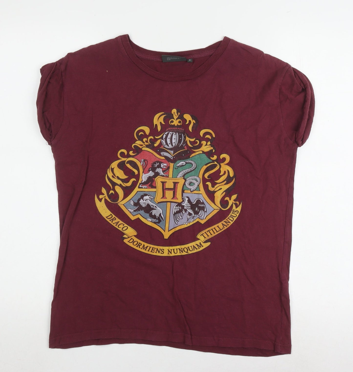 Harry Potter Womens Red T-Shirt, Size 8, School Theme