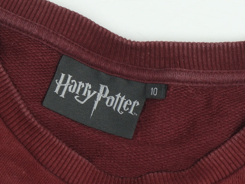 Harry Potter Women's Red Sweatshirt Size 10 Logo Graphic