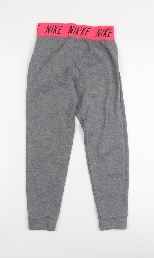 Nike Girls Grey Jogger Trousers XS for Running