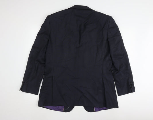 Howick Men's Blue Wool Blazer, 40S, Single-Breasted