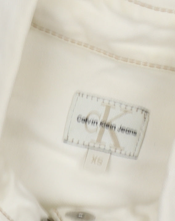 Calvin Klein Women’s Ivory Cotton Blend Jacket XS
