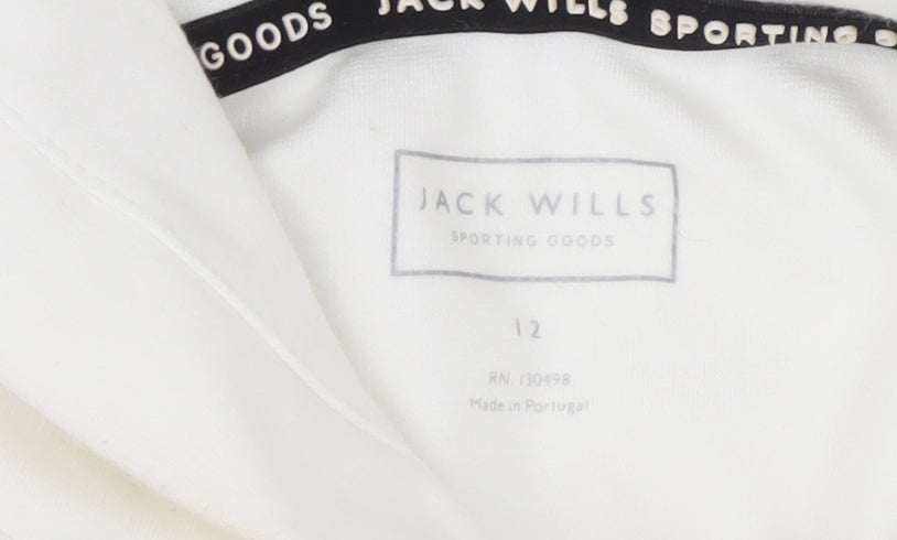 Jack Wills Women's Ivory Hoodie Size 12, Logo Detail