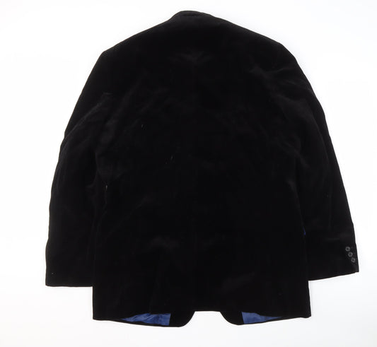 River Island Men's Black Blazer 42 Regular Cotton