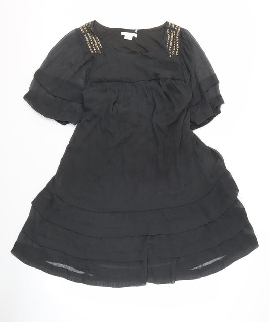 Mamas & Papas Women's Black Puff Sleeve Dress