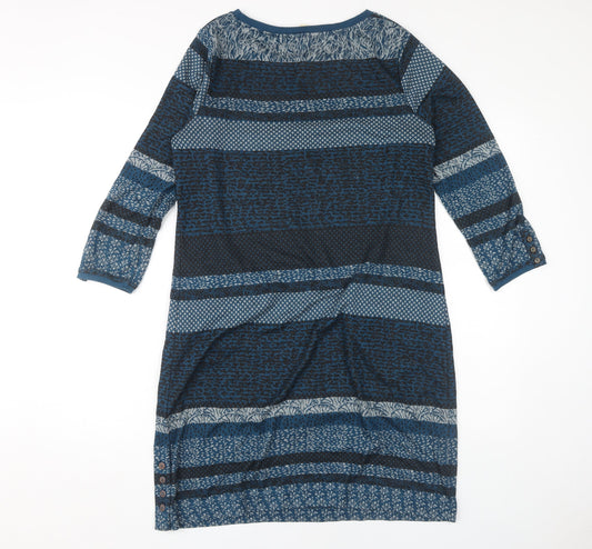 White Stuff Women Blue Geometric Dress Size 12