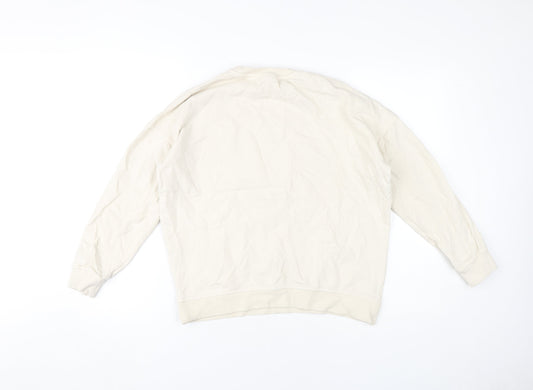 Disney Women's Ivory Sequin Sweatshirt Size 10