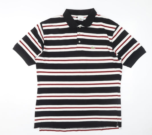 Lacoste Men's XL Black Striped Polo Shirt