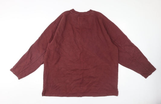 Debenhams Men's Red Knit Sweatshirt L Relaxed Fit