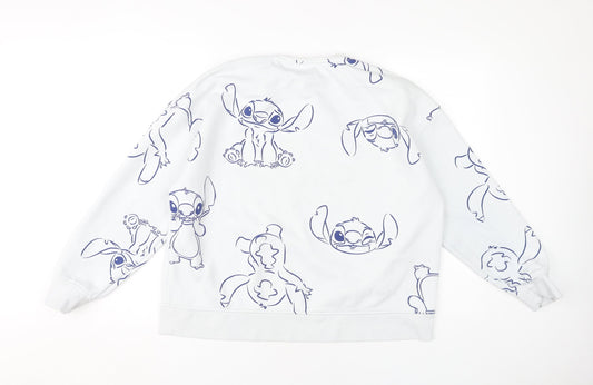 Disney Women’s White Lilo & Stitch Pullover Sweatshirt L