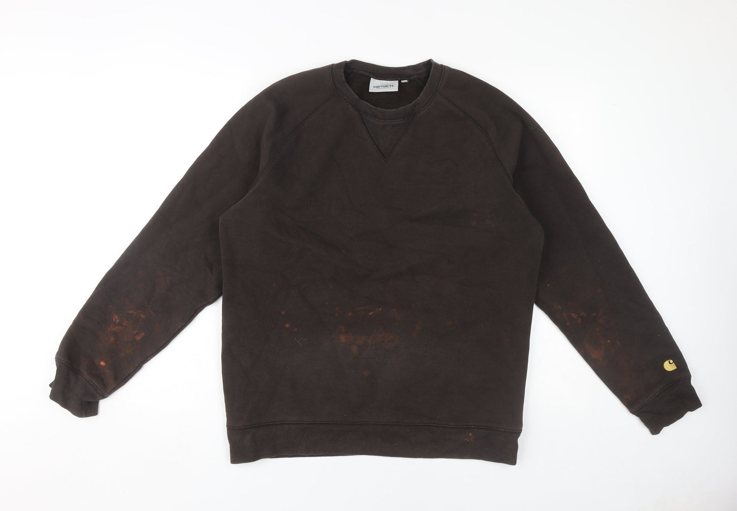 Carhartt Men's Brown Logo Sweatshirt, Size M, Crew Neck