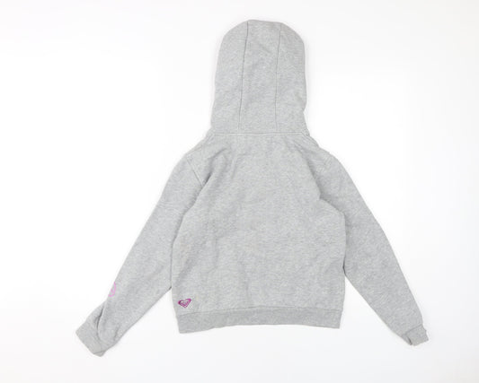 Roxy Girls Grey Hoodie - Pullover, Size 10, Logo Accent