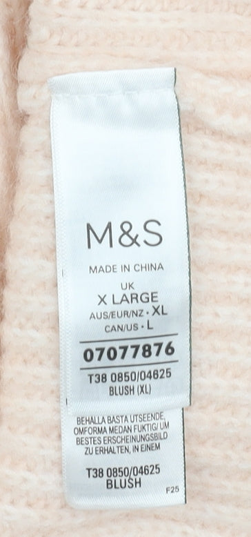 Marks and Spencer Women's Ivory Roll Neck Pullover Jumper XL