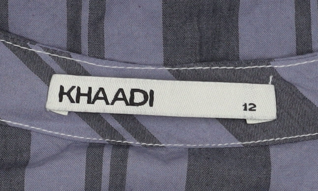 Khaadi Women’s Grey Striped Tunic Blouse Size 12