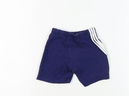 Adidas Blue Unisex 12-18M Cotton Shorts