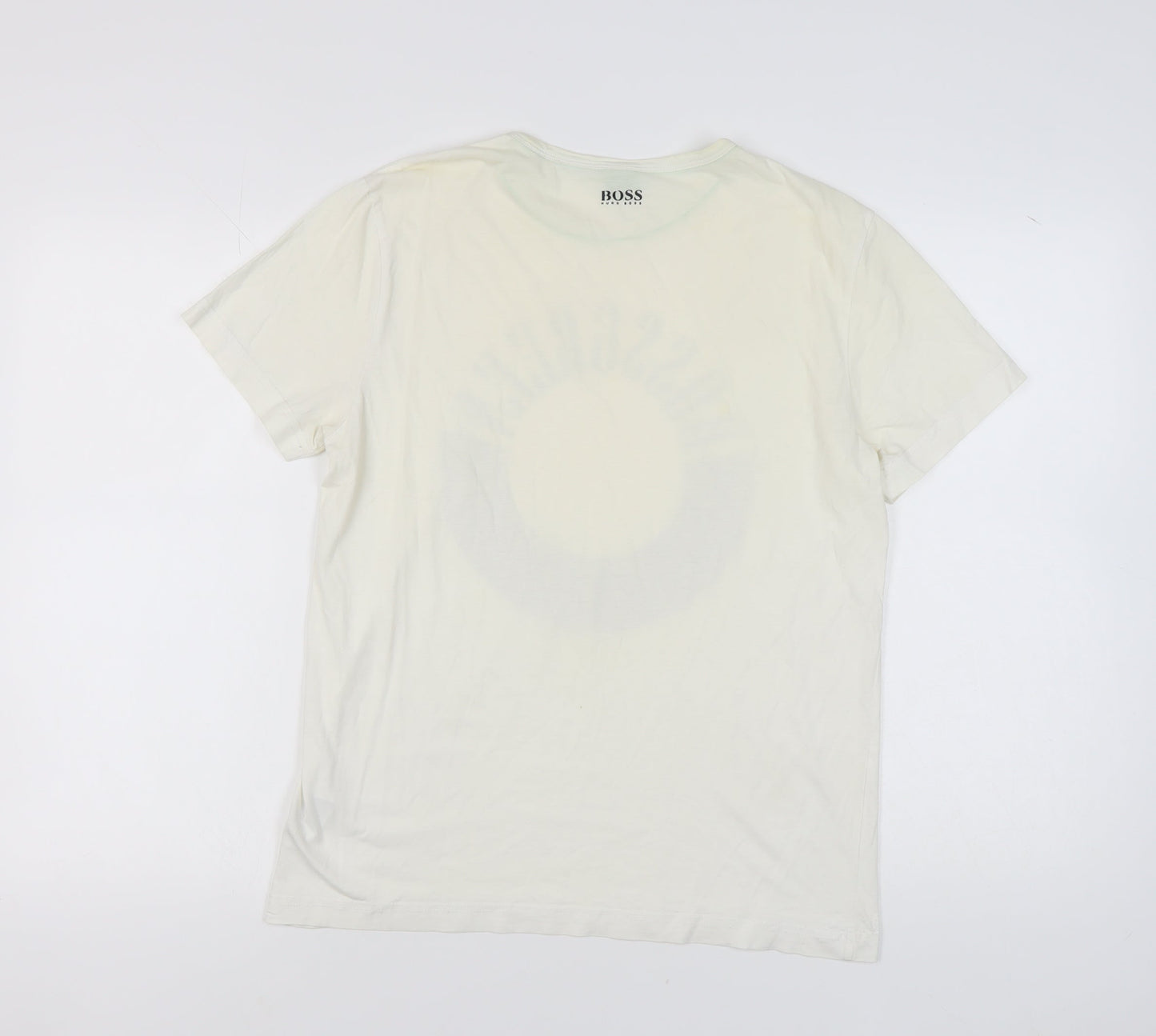 Hugo Boss Men's White Graphic Print T-Shirt, Size M