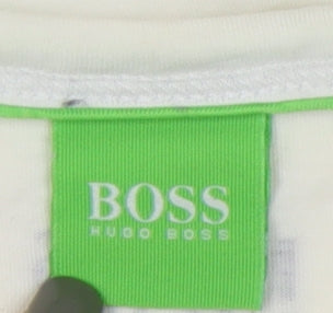 Hugo Boss Men's White Graphic Print T-Shirt, Size M