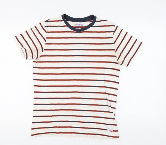Jack & Jones Men's Striped T-Shirt, Medium, Multicoloured