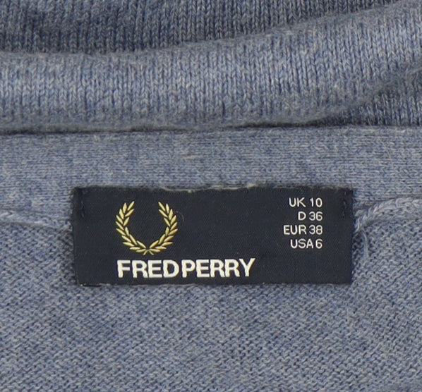 Fred Perry Women's Blue V-Neck Pullover Jumper