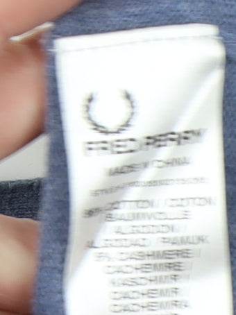 Fred Perry Women's Blue V-Neck Pullover Jumper