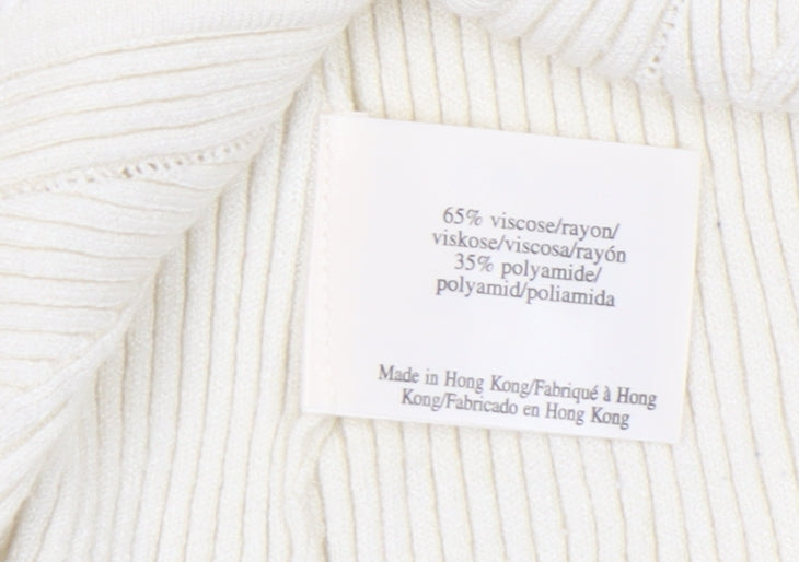 Laura Ashley Ivory Women's V-Neck Cardigan Size 14