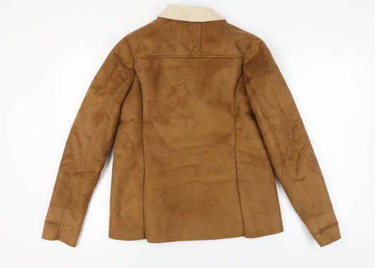 FatFace Women's Brown Suede Pea Coat Size 8