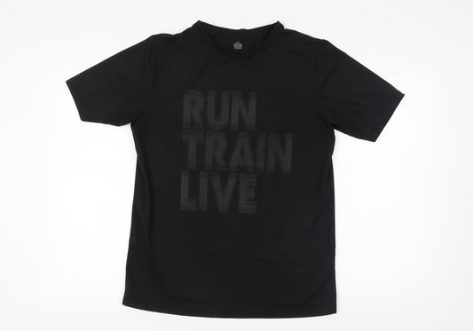 Admiral Men's Black Crew Neck T-Shirt Size L