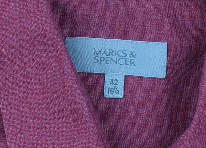 Marks and Spencer Red Short Sleeve Shirt Men's Size 42