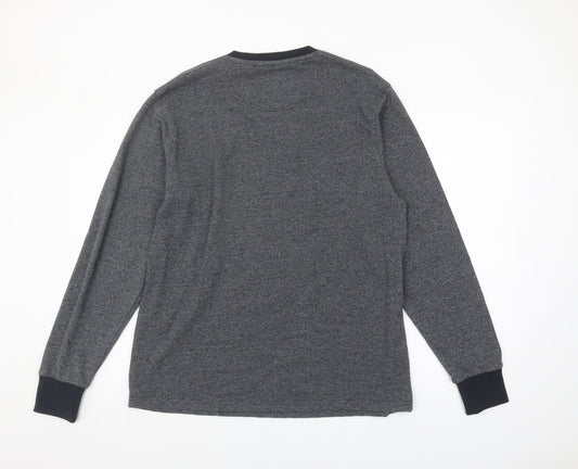 KAM Jeans Men's Grey City Graphic Long Sleeve T-Shirt L
