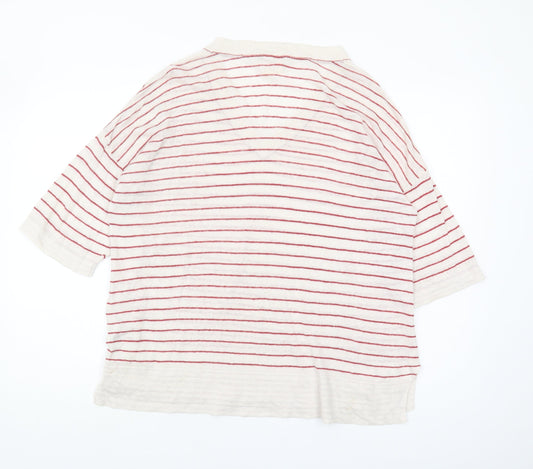 White Stuff Women's Multicoloured V-Neck Jumper UK 14