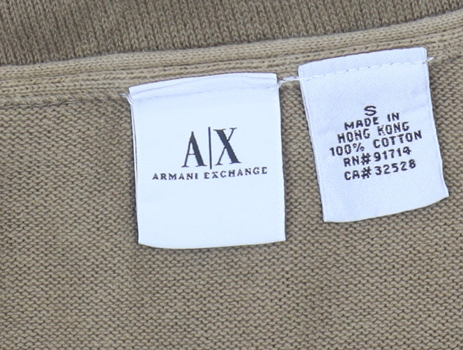 Armani Exchange Women’s Brown V-Neck Jumper S