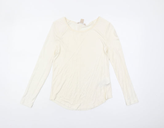 Womens UK Size XS Banana Republic Ivory Viscose Blend T-Shirt