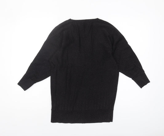 Hobbs Women's Black XS V-Neck Merino Wool Pullover Jumper