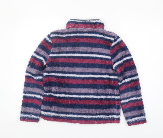 Weird Fish Girls Multicoloured Striped Fleece Sweatshirt 11-12Y