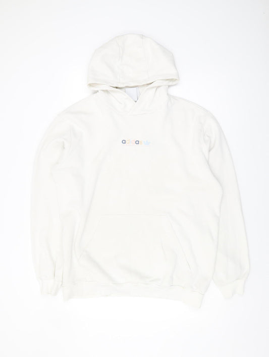 Adidas Men's White Pullover Hoodie L