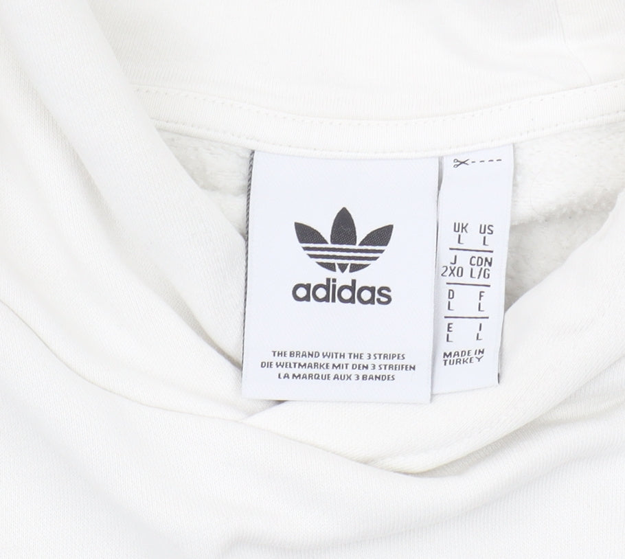 Adidas Men's White Pullover Hoodie L