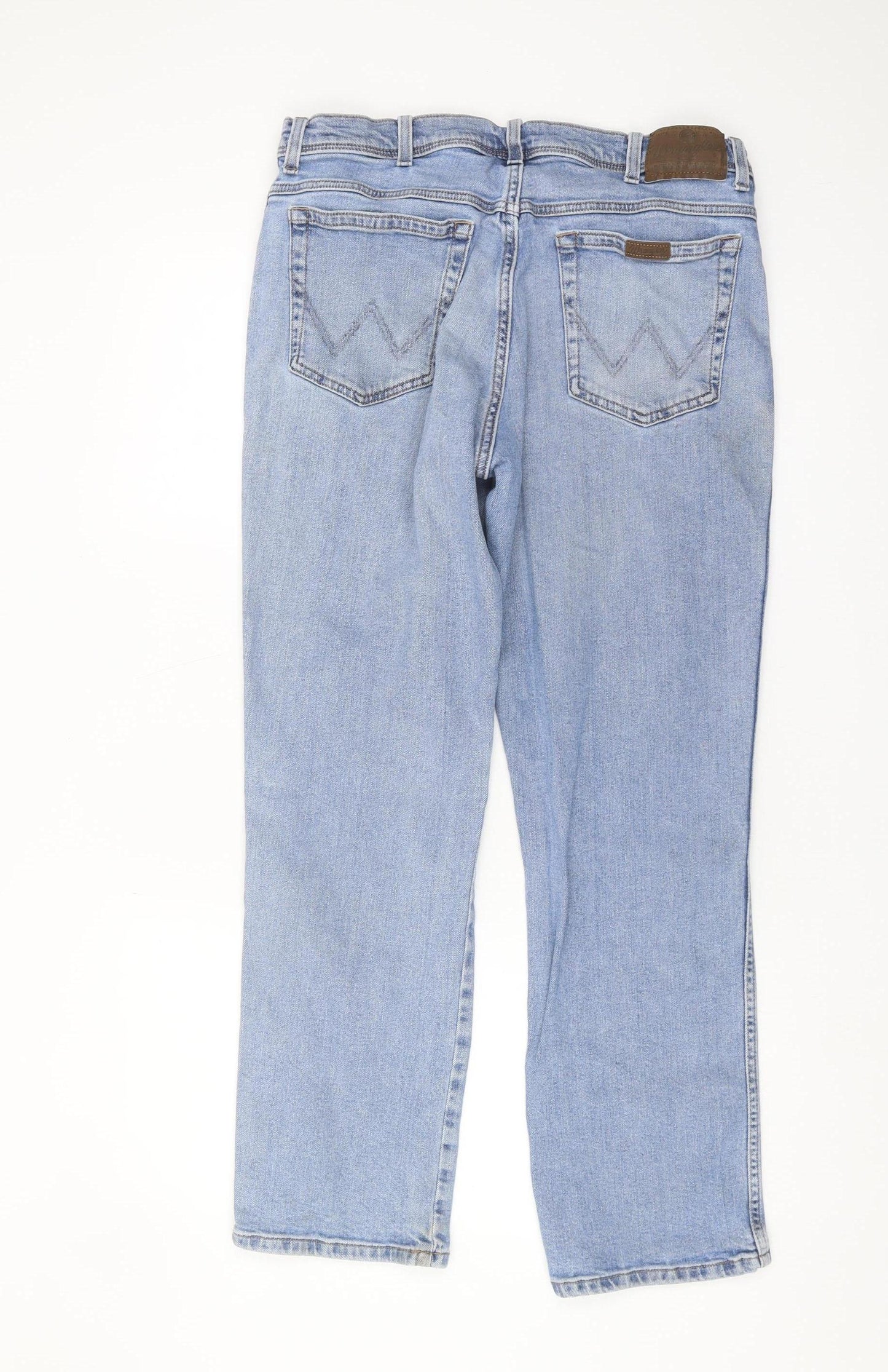 Wrangler Men's Blue Straight Jeans, Size 36, Regular Fit