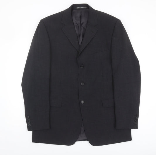 Moss Men's Grey Wool Blazer Jacket 42L Formal