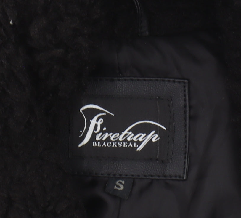Firetrap Women's Black Faux Fur Mid-Length Jacket (S)