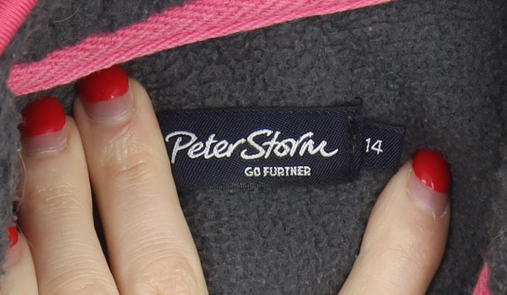 Peter Storm Women's Grey Fleece Hoodie Size 14
