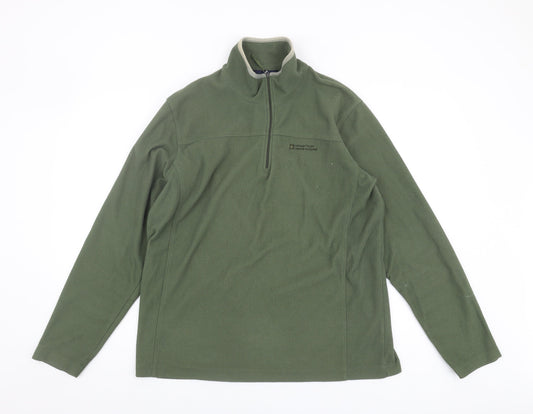 Mountain Warehouse Men's Green Fleece Pullover Sweatshirt Large