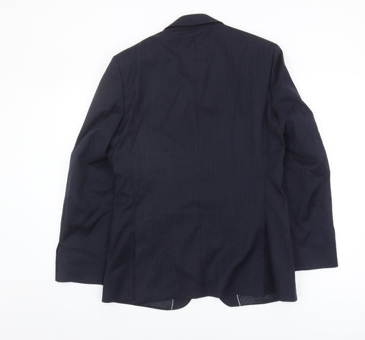 Jasper Conran Men's Blue Striped Suit Jacket, Size 38, Regular Fit