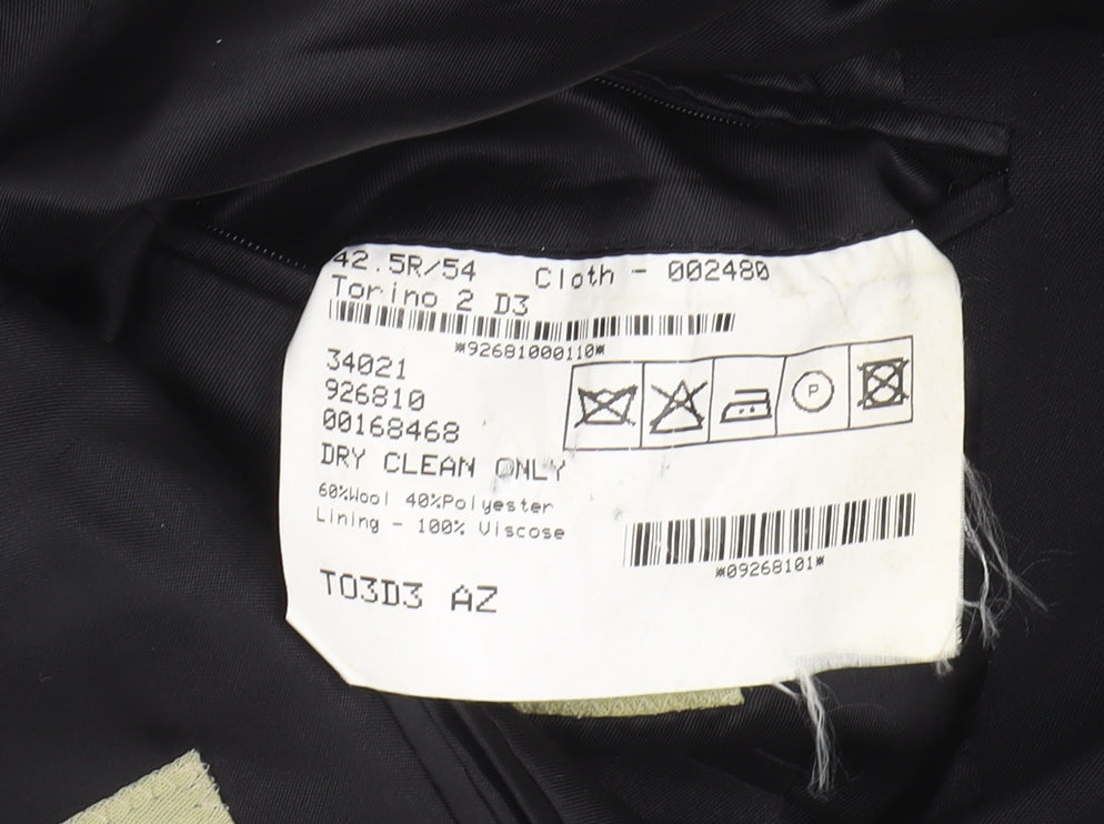 Magee Men's Black Blazer 42.5R Notch Lapel Formal Jacket
