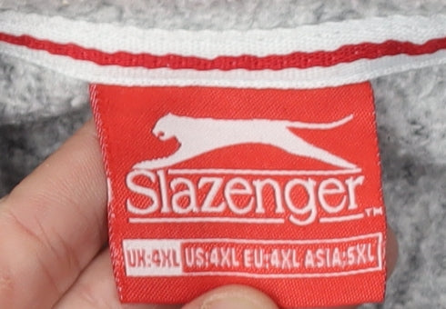 Slazenger Men's Grey 9XL Full Zip Hoodie with Logo