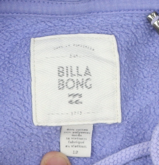 Billabong Women's Purple Pullover Hoodie Size 10 Casual