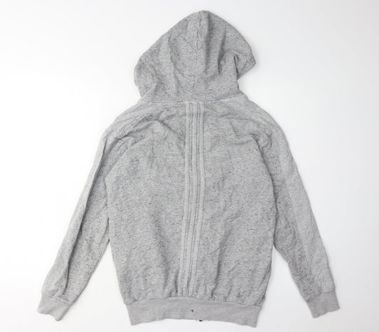 Adidas Women's Grey Full Zip Hoodie, S, Lightweight Casual