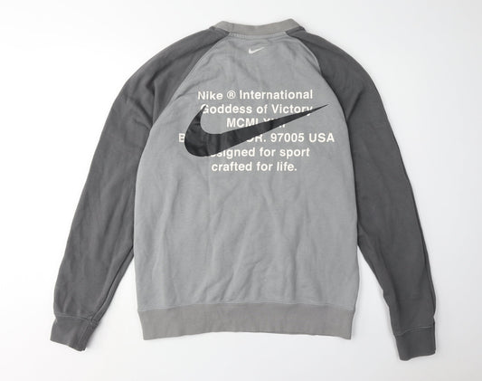 Nike Men's Grey Logo Sweatshirt M