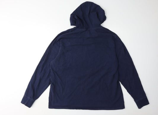 Champion Men's Blue XL Pullover Hoodie, Logo Accent